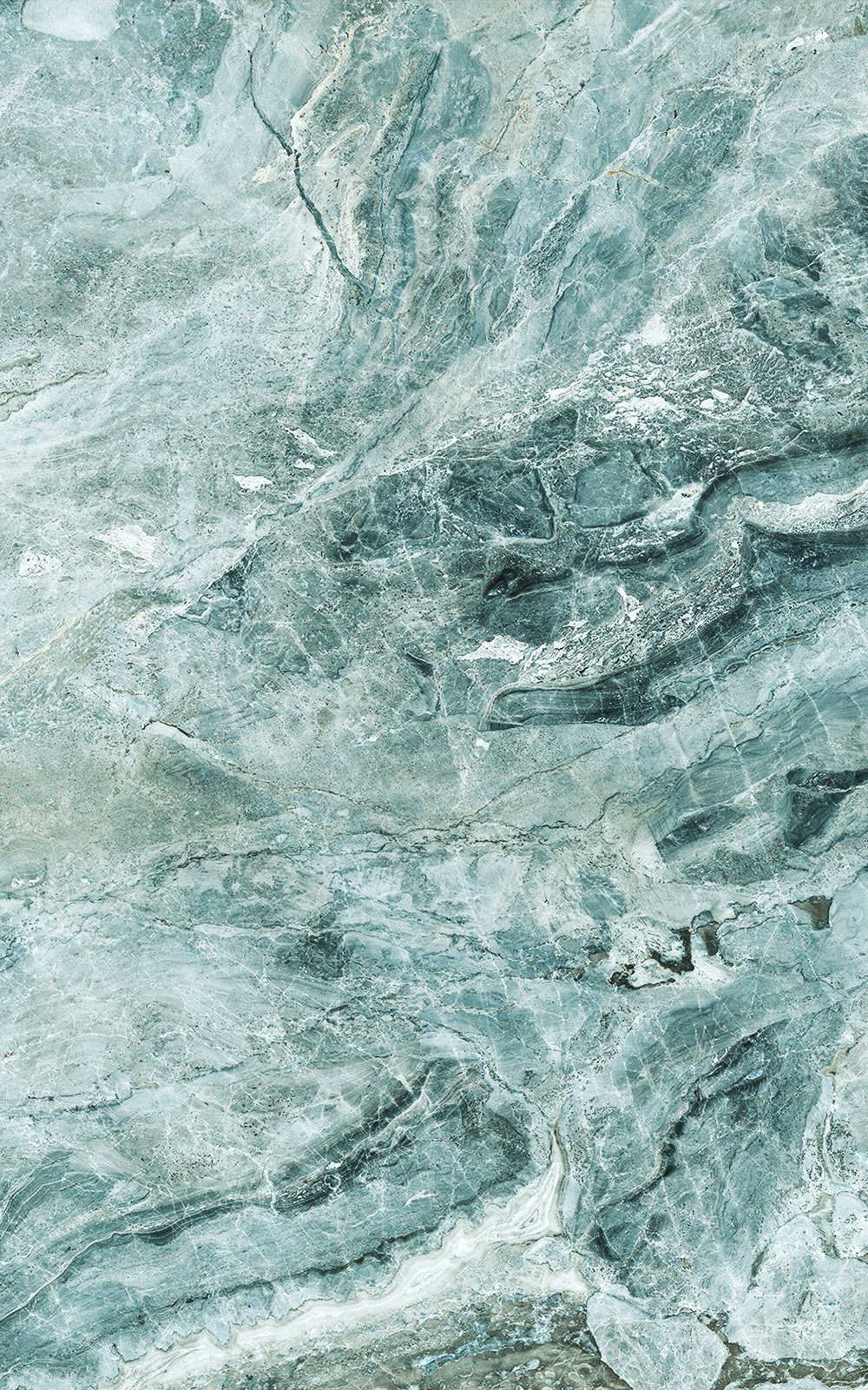 Das Bild zeigt eine grün-weiß marmorierte Fliese als 3D Rendering.