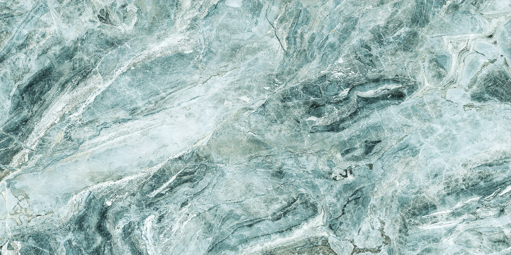 Das Bild zeigt eine grün-weiß marmorierte Fliese als 3D Rendering.