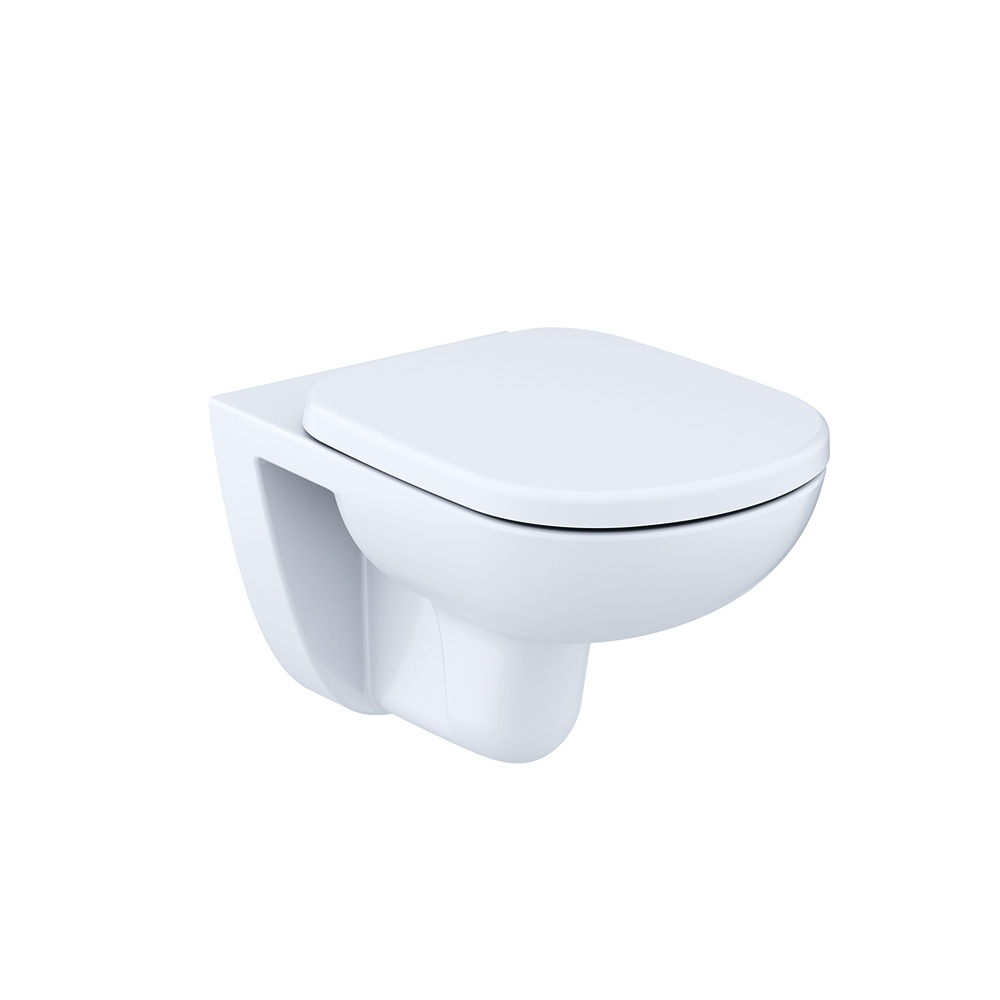 Das Bild zeigt eine moderne Toilette auf weißem Grund.