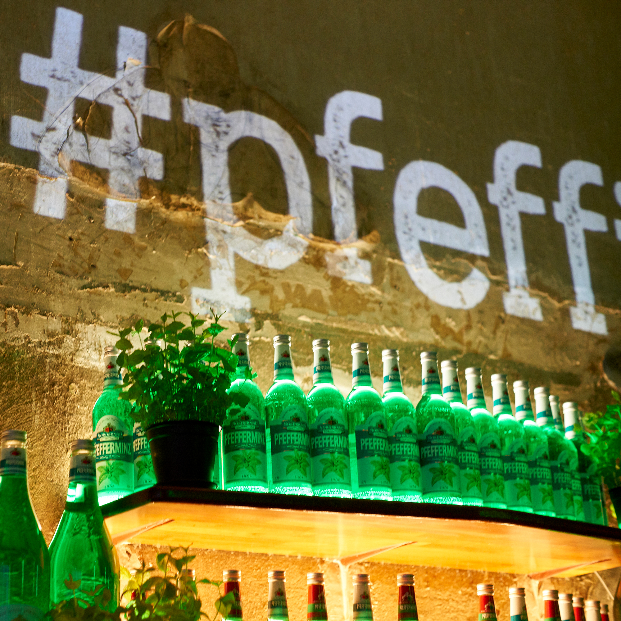 Man sieht das Pfeffi Logo inklusive Claim auf rotem Grund.